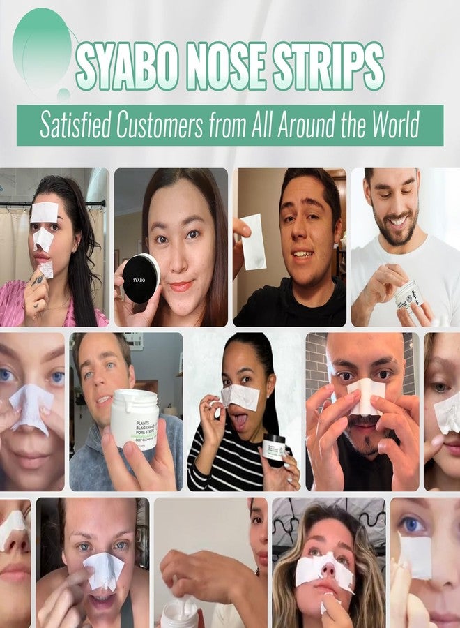 SYABO شرائط تنظيف مسام الأنف 2.0، قناع إزالة الرؤوس السوداء مع حمض الساليسيليك للوجه، قناع مقشر لتنظيف المسام بعمق مع 100 قطعة من شرائط إزالة الرؤوس السوداء من الأنف (1.7 أونصة) - Image 3